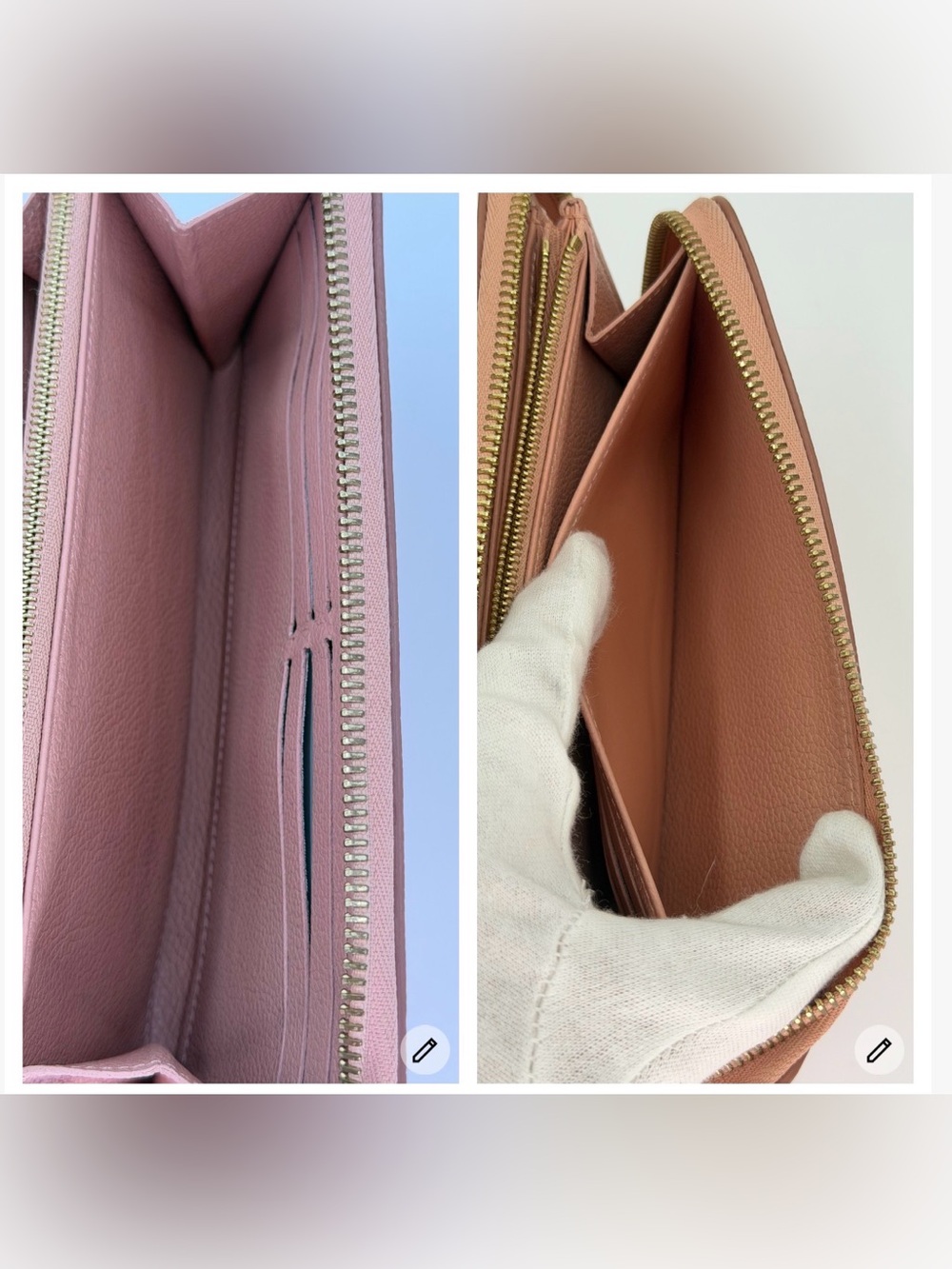 Louis Vuitton Bi Color Pink/White Monogram Zippy Wallet Full Set w/Entrupy COA - Picture 8 of 13